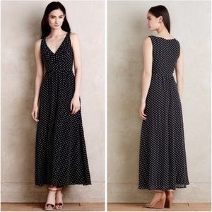 Anthropologie ~ Eva Franco ~ clip dot black maxi dress